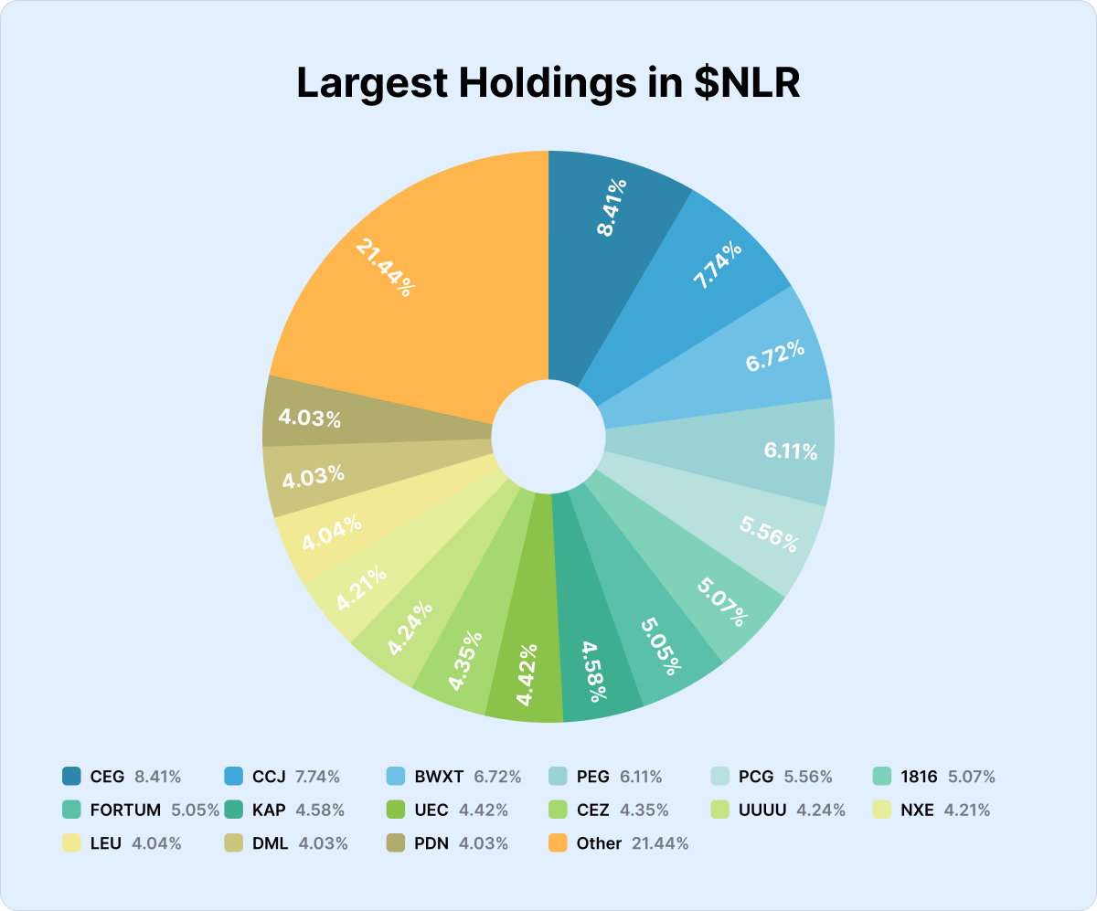 Largest holdings breakdown in the NLR ETF portfolio